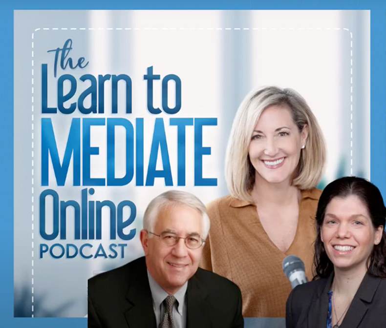 Learn to mediate online title and portraits of 3 speakers