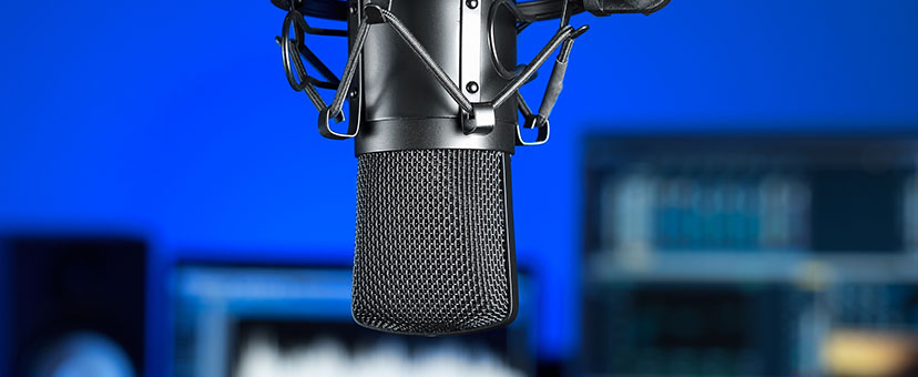 Microphone in a studio Microphone in a studio