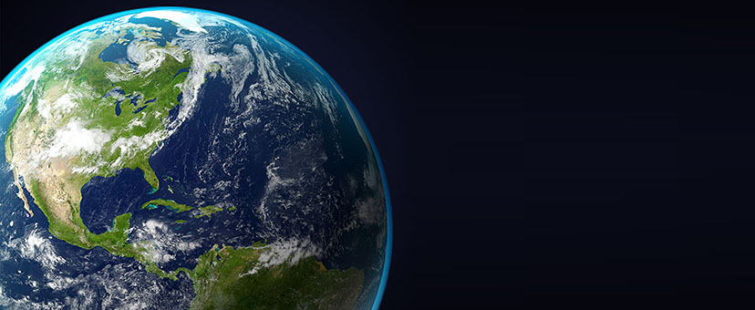 Planet earth photographed from space