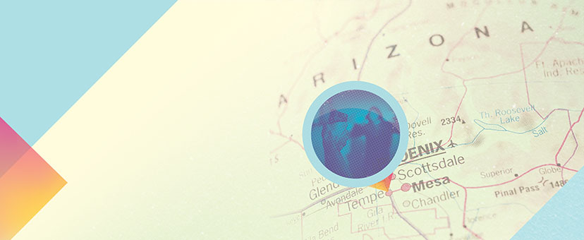 Map of Arizona with a photo of shooting atop of Tempe Map of Arizona with a photo of shooting atop of Tempe