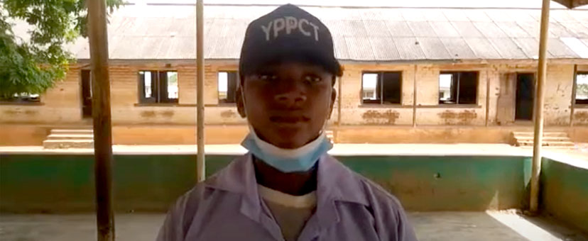 Image of boy in video interview