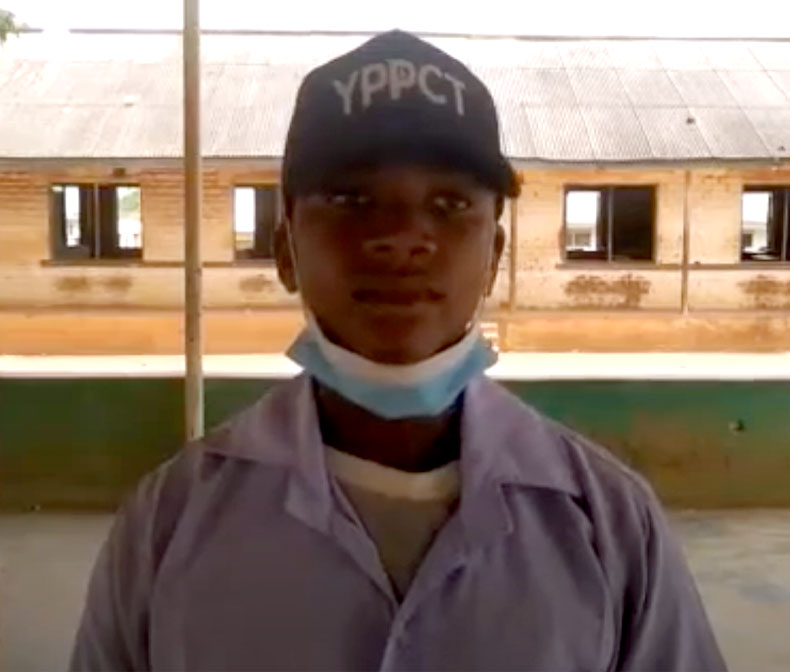 Image of boy in video interview